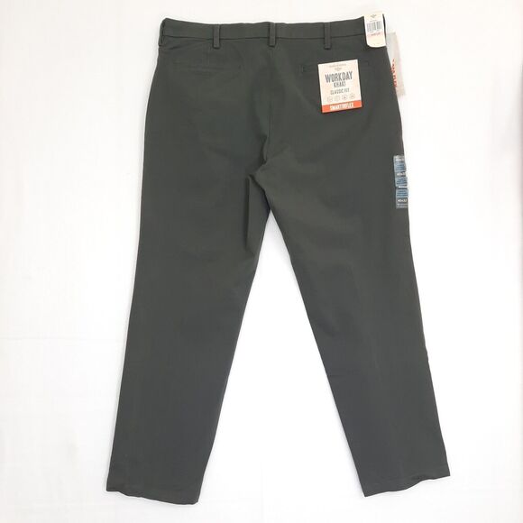 NWT Dockers Workday Khakis Classic Fit Pants Sz 40 x 32 Gray Stretch Flat Front - Picture 8 of 9